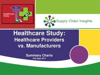 Healthcare Study: Healthcare Providers vs. Manufacturers Summary Charts Feb-Sept 2013