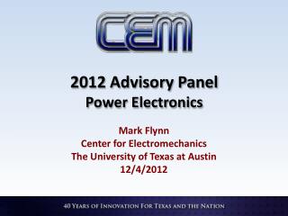 2012 Advisory Panel Power Electronics