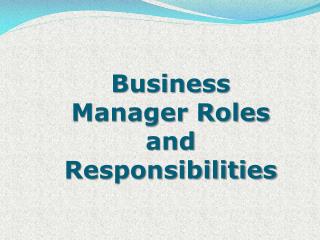 Business Manager Roles and Responsibilities