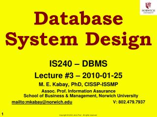 Database System Design