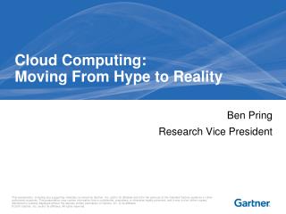 Cloud Computing: Moving From Hype to Reality