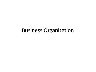 Business Organizatio n