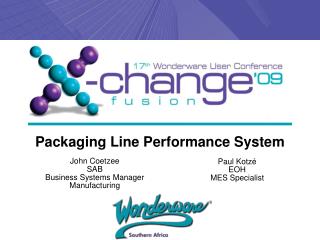 Packaging Line Performance System