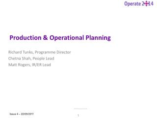 Production &amp; Operational Planning