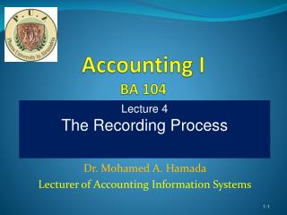 Accounting I BA 104