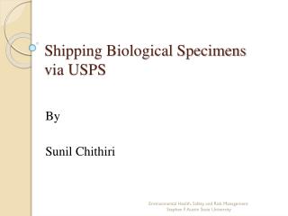 Shipping Biological Specimens via USPS