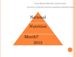 Palm Beach Dietetic Association NATIONAL NUTRITION MONTH SCRAPBOOK PRESENTATION
