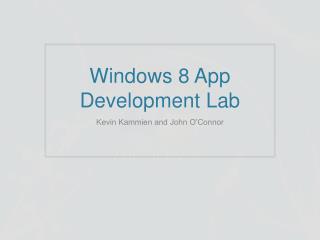 Windows 8 App Development Lab