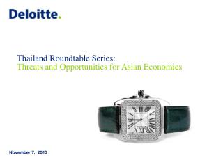 Thailand Roundtable Series: Threats and Opportunities for Asian Economies