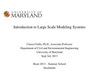 Introduction to Large Scale Modeling Systems