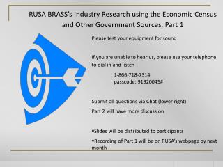 RUSA BRASS’s Industry Research using the Economic Census and Other Government Sources, Part 1