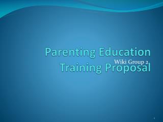 Parenting Education Training Proposal