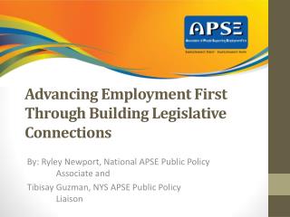 Advancing Employment First Through Building Legislative Connections