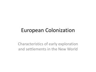 European Colonization