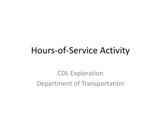 Hours-of-Service Activity