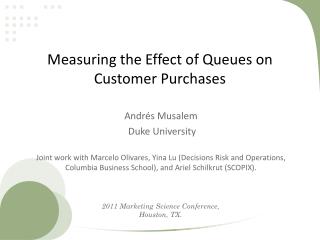 Measuring the Effect of Queues on Customer Purchases
