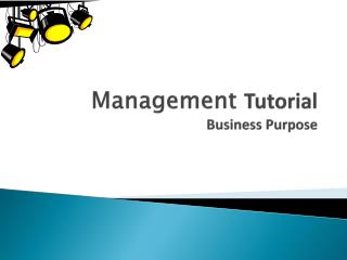 Management Tutorial Business Purpose