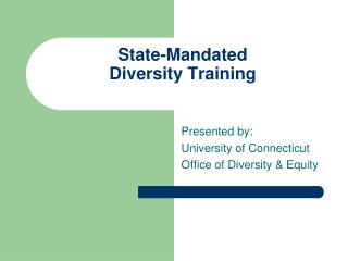 State-Mandated Diversity Training