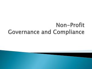 Non-Profit Governance and Compliance
