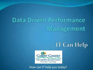 Data Driven Performance Management