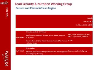 Food Security &amp; Nutrition Working Group Eastern and Central African Region