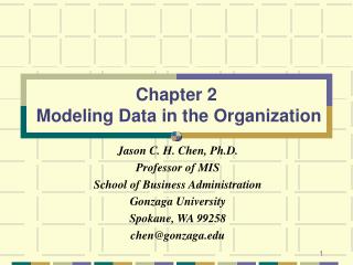 Chapter 2 Modeling Data in the Organization