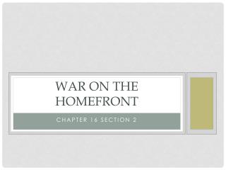 War on the homefront
