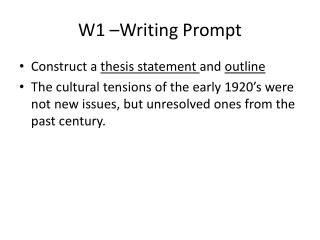 W1 –Writing Prompt
