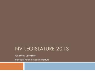 NV Legislature 2013