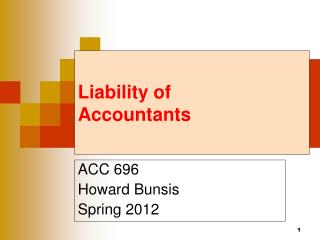Liability of Accountants