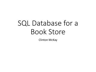 SQL Database for a Book Store