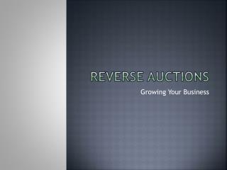 Reverse Auctions