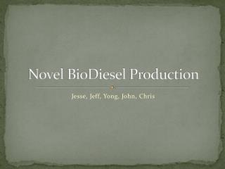 Novel BioDiesel Production