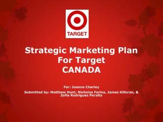 Strategic Marketing Plan For Target CANADA