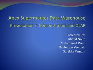 Apex Supermarket Data Warehouse