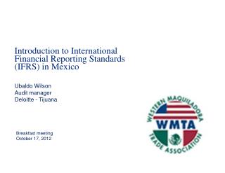 Introduction to International Financial Reporting Standards (IFRS ) in Mexico