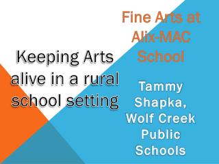 Keeping Arts alive in a rural s chool setting