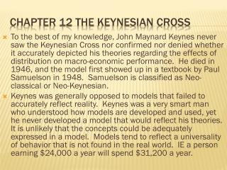 Chapter 12 The keynesian cross