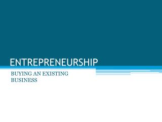 ENTREPRENEURSHIP