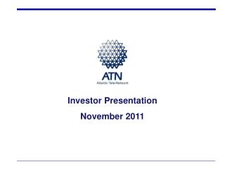 Investor Presentation November 2011