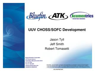UUV CHOSS/SOFC Development