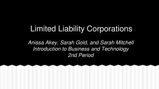 Limited Liability Corporations