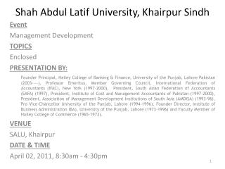 Shah Abdul Latif University, Khairpur Sindh