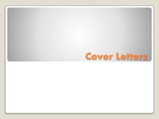 Cover Letters