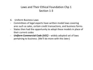 6. Uniform Business Laws
