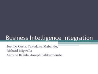 Business Intelligence Integration
