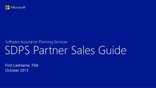 SDPS Partner Sales Guide