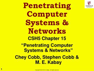 Penetrating Computer Systems &amp; Networks