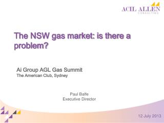 The NSW gas market: is there a problem?
