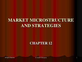 MARKET MICROSTRUCTURE AND STRATEGIES